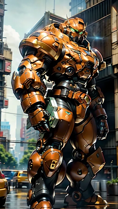 (masterpiece:1.5, best quality:1.5, extremely delicate:1.5), ((male:1.5)), a man wearing a full-face helmet, a biotech armored combat suit, green eyes, (a composite layered chest armor), fully enclosed shoulder guards, matching arm and leg guards, a belt o...