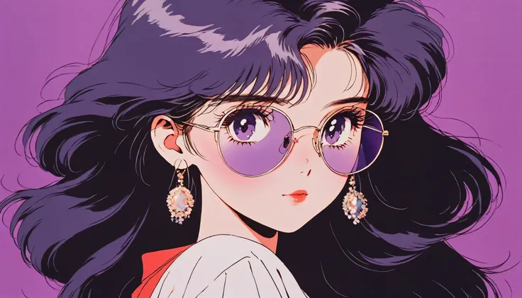 90’s anime style, 1990s style, clear, 1980s style, (blush:1.7), the highest quality, 8k, 1 woman, only, lofi girl, lofi art, lof...