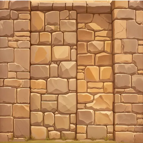 a brown stone wall with a pattern of squares, game texture, video game texture, seamless game texture, stylized stone cladding texture, flat texture, stone texture, 2 d texture, 2d texture, background art, ancient ruins background, clay texture, stone bric...