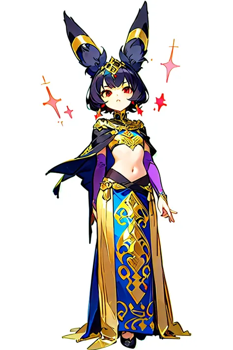 a medieval princess with umbreon-like ears, inspired by the attire of arab royalty during the later medieval period. she wears a...