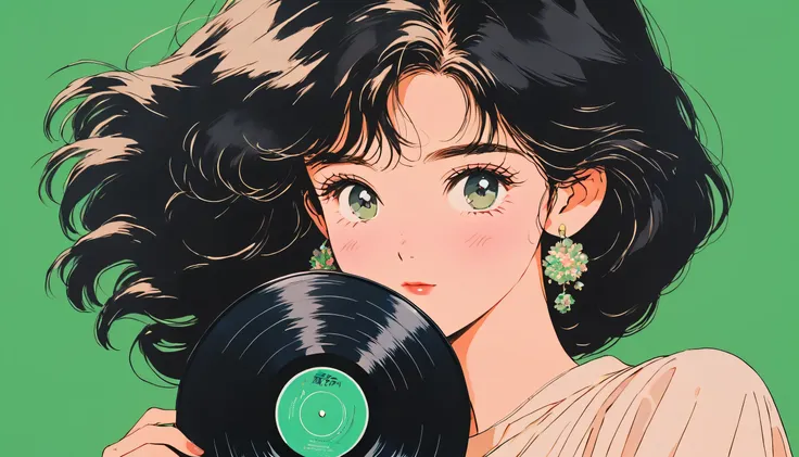 90’s anime style, 1990s style, clear, 1980s style, (blush:1.7), the highest quality, 8k, 1 woman, only, lofi girl, lofi art, lof...