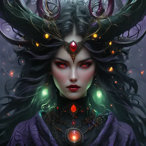 1girl with monster horn on head,offcial art,Unity8k wallpapers,ultradetailed, most gorgeous face Beauty queen and aesthetics,Masterpiece,best qualtiy,(zentangle,mandalas,tangled,entangle),dynamic angle, gothic fantacy girl,chaotic beauty,elegant,Barbarian ...