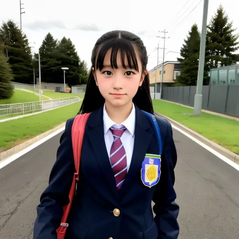 Second year middle school girl、School uniform、On the way home