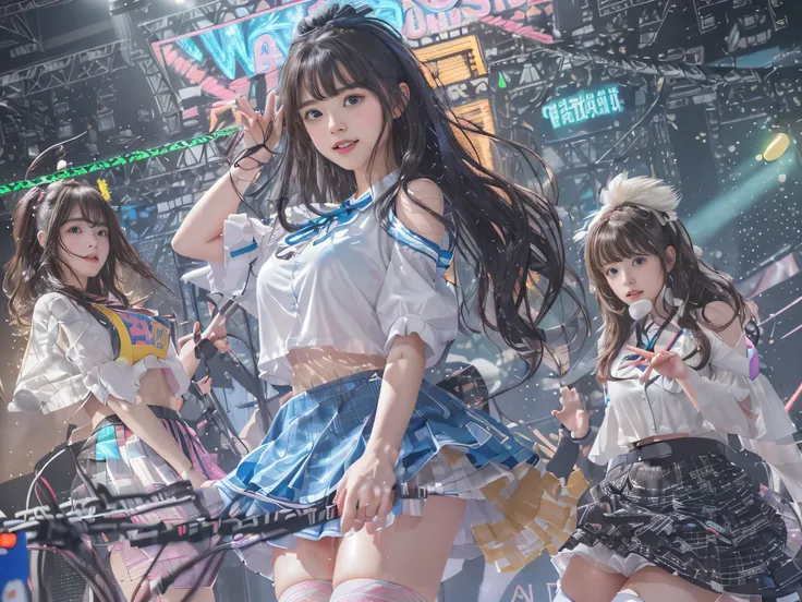 ((RAW Image Quality:1.4)),Detailed Photos,(masterpiece:1.3),(Best Quality:1.2),8k,Absurd,Unity 8k Wall Papper,(Very detailed:1.3),Highest grade,Realistic, Blurred Background, Blurred foreground, (Three Girls:1.4),,Japanese,Black-haired(Beautiful moist and ...