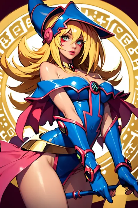 Beautiful dark mage (masterpiece: 1.2, The best quality), (1 , only), big breasts, (Dynamic posture), (glowing skin, crimson red skin), crimson red skin, Dark Magician Girl Demon Version Sezy, Redskin, Thin lace gloves, ( small demonic horns:1.1), (Lilith ...