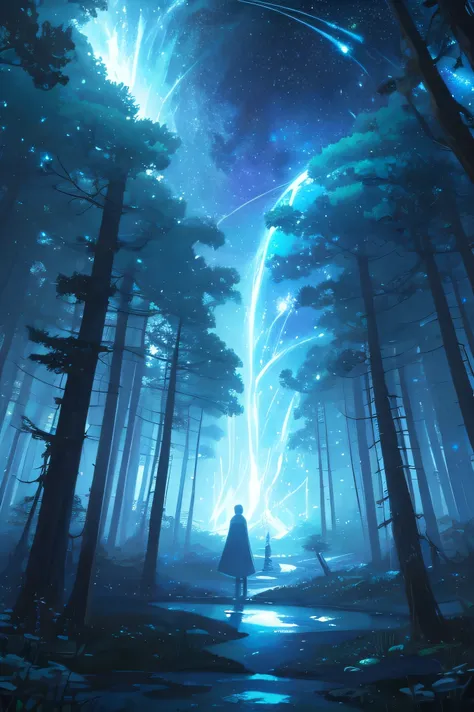 /imagine prompt: Viral anime nature wallpaper in 4K quality, in the style of digital illustration inspired by Yoshitaka Amano, showing a mystical forest with giant mushrooms, bioluminescent plants, and ethereal creatures wandering around; cool and mystical...