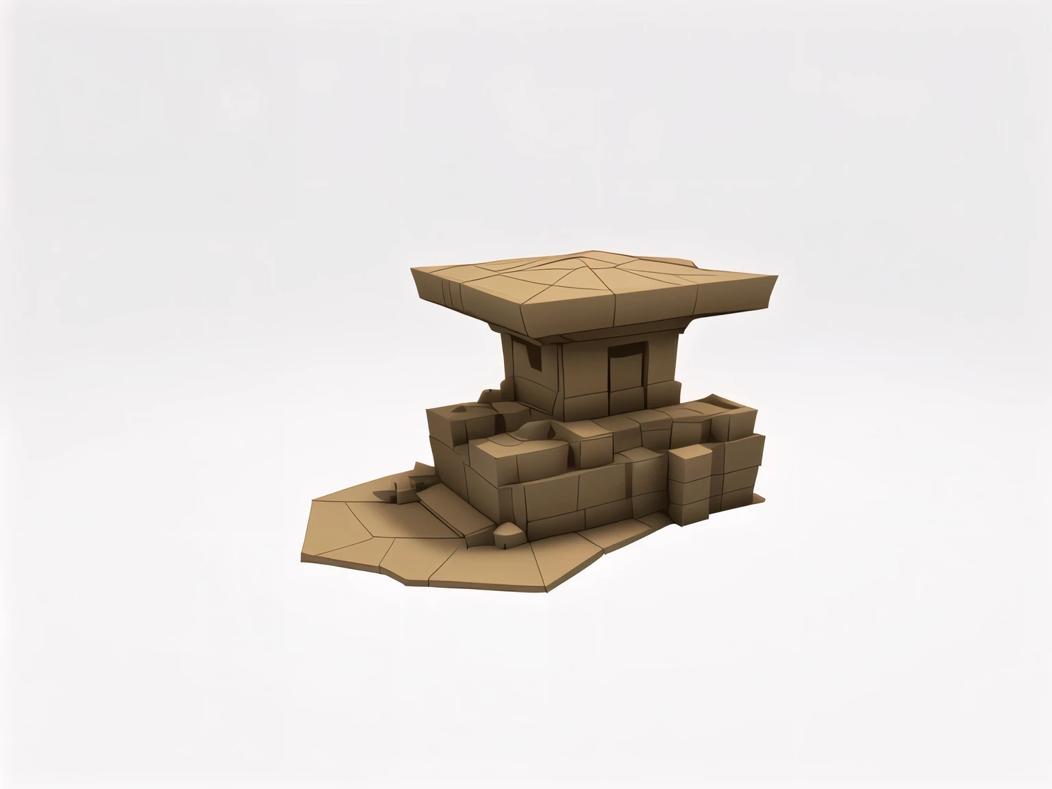 there is a small pile of boxes sitting on the ground, desert temple, low - poly 3 d model, game asset, low poly model, 3 d render stylized, 3d game object, low - poly aliased, a low poly render, stylized 3d render, stylized as a 3d render, mining outpost, ...