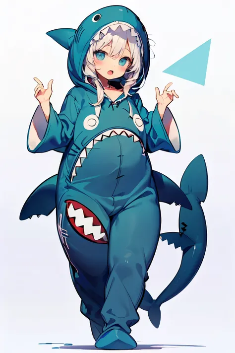 ★This is SD1.Prompt for X。

【prompt】

＜Quality improvement prompts＞
＜Prompts for specifying characters, etc.＞
break (shark kigurumi with comical design:1.4), ((full body kigurumi, oversized, relaxed silhouette):1.3), white shark teeth on hood, ((shark teet...