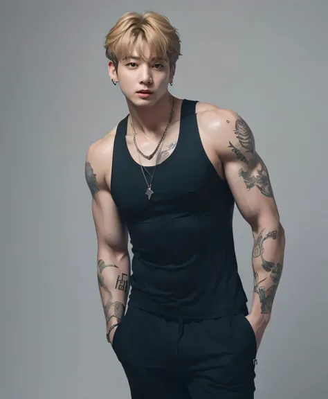 JUNGKOOK BTS, muscular, masculine and marked