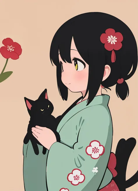 (masterpiece、Best Quality、Best Quality、Official Art、Beautiful and beautiful:1.2)、(One person:1.3)Hatsune Miku、Twin tails,Beautiful breasts, Katsushika Hokusai,Offering a very attractive design、One person and one cat、masterpiece、Utagawa Hiroshige、Natural co...