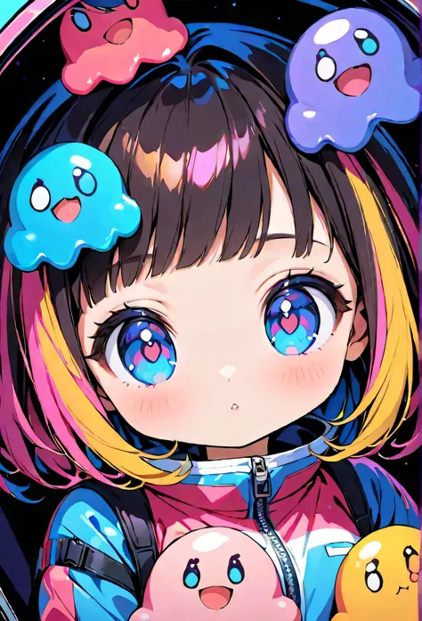 (highest quality:1.2, City Pop Style, Very detailed, up to date, Vibrant, High Contrast, masterpiece:1.2, highest quality, Best aesthetics), Ultra-realism Momoko Sakura colorful style, Simple Line Initialism，Abstract art，(((The most beautiful girl of all t...