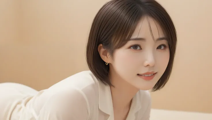 8k, RAW Photos, Best Quality, masterpiece, Realistic, photo Realistic, Clear, Professional Lighting, Beautiful Face, Best Quality,Ultra-high resolution, Realistic japanese, Very detailed, Detailed fingers, 1 Female,  Shiny Hair, Detailed Hair, Lying down、4...