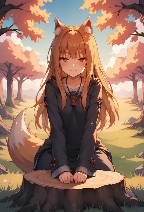 holo, 1girl,  animal ears, animal_humanoid, canid_humanoid, fox_humanoid, wolf ears, wolf girl, small breasts, wolf tail, , brea...