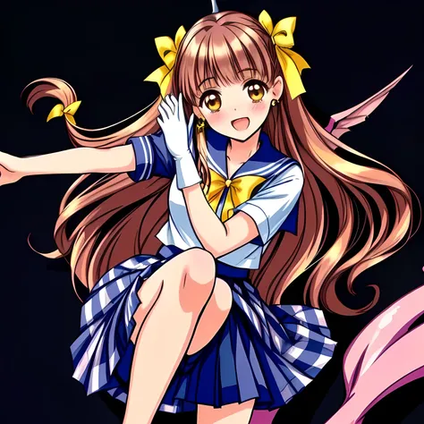 (highest quality, masterpiece: 1.6), (Some beautiful noble 15yo beautiful lying anime noble heroines portrait, Three beautiful giggling noble elegant 15yo neat anime heroine wares blue sailor-styled uniform are lying on a pink evil goddess-statue, and forc...