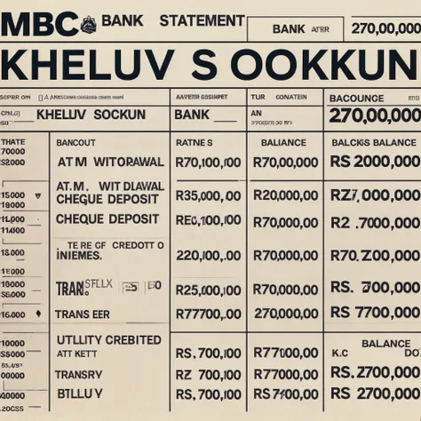 Enhances numbers and letters “Kheluv Sookun” is the NAME and BLUR the transactions