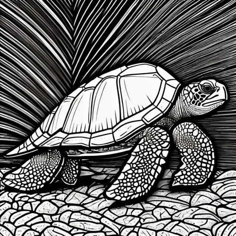 turtle, no color, no shading, no background