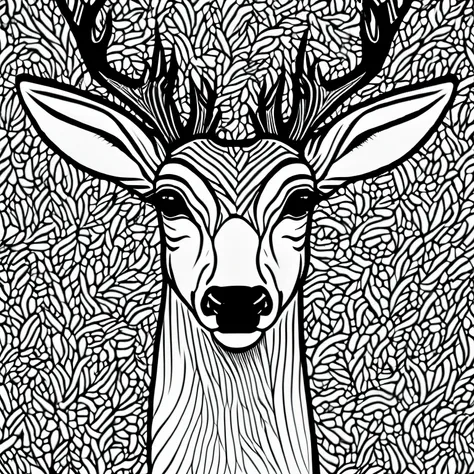 deer, no color, no shading, no background