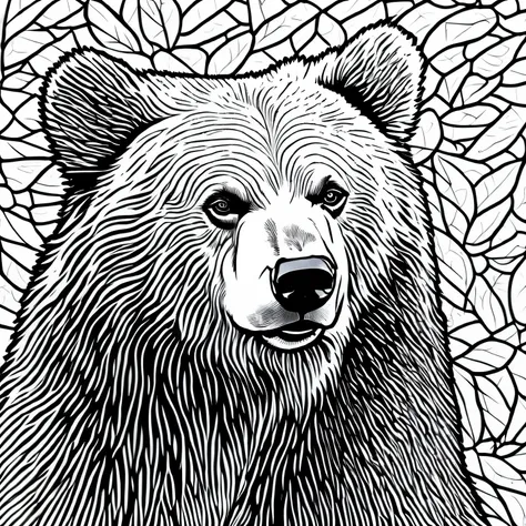 bear, no color, no shading, no background