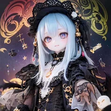 (Highest quality,4K,8k,High resolution,masterpiece:1.2),beautiful detailed eye,length eyelashes,Beautiful lip detail,extremely detailed eye and face,(Vibrant colors,colorful,Contrast enhancement:1.1),dark atmosphere,spooky ambiance,Gothic style,Satanic in ...