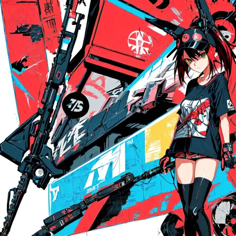 a t - shirt with a graphic of a woman wearing a helmet, japanese streetwear, :14 flcl + akira, akira artstyle, cyberpunk streetwear, akira style, :14 flcl + jet grind radio, flcl, style of akira motion movie, portrait anime space cadet girl, akira vibes, w...