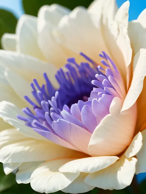 serene atmosphere, white roses, blue sky, delicate petals, soft lighting, gentle shadows, natural scenery, romantic vibe, close-up view, blooming flowers, ethereal quality, nature beauty, clear day, vibrant colors, dreamy ambiance.
