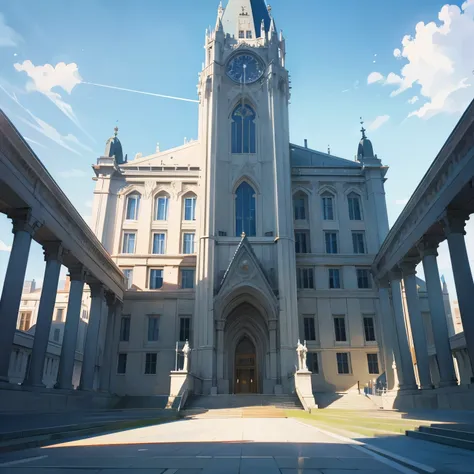 Picture of the Court of Justice building, looks majestic, grand, sky