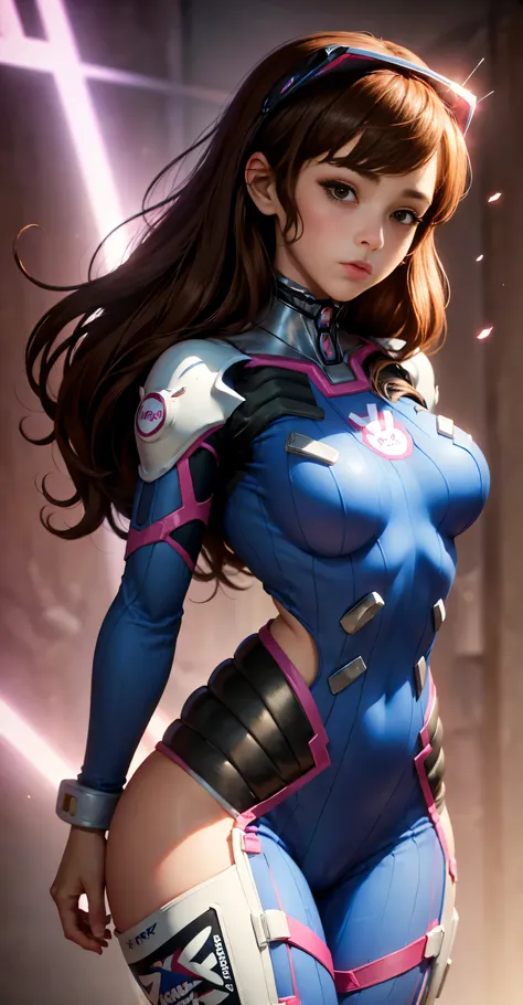 D.goes for super thick breasts、Brown hair、、8K, 4k, Of the highest quality, high resolution: 1.2),flicker、an exposed breast、Cute anime face、pink blush on cheeks.、noise removal,Very close to the screen... (((her perfect body)))((( that his body can be seen f...