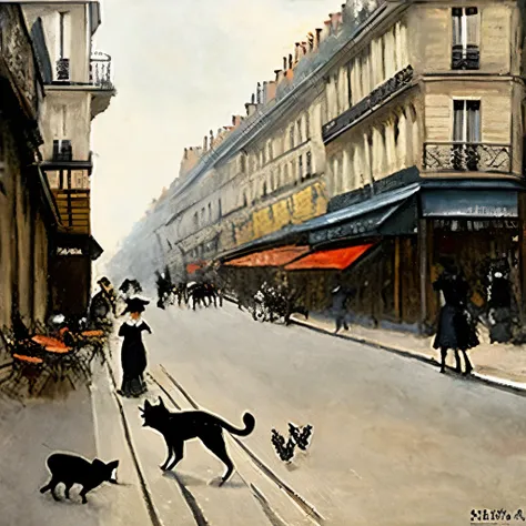 19th century Paris、Crossroads、Black Cat、