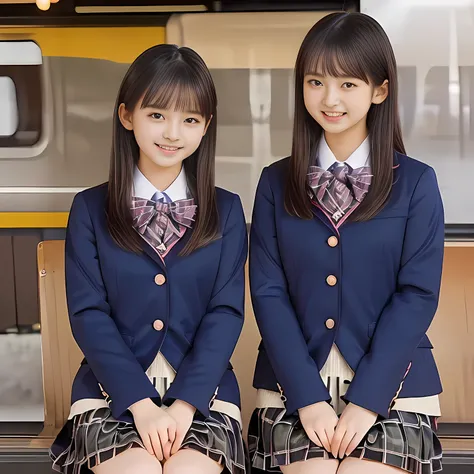 (Highest quality, masterpiece:1.2), Highest quality, High resolution, 1080P, 8k, (Paintings by Vigée Leblanc: 1.5), (A noble, graceful and intelligent 14yo Japanese young long hair lady who have a best proportion are seated smiling at me with extreme beati...