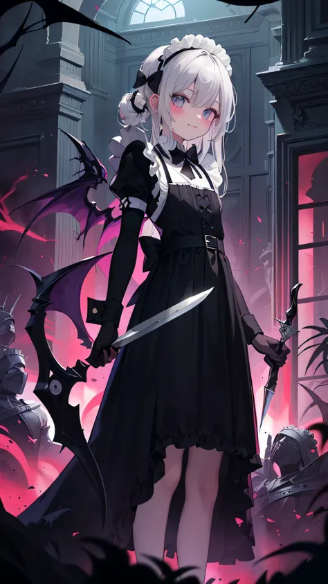 a person with a long white hair and a black dress holding a large knife, dark fantasy style art, dark sorceress full view, dark fantasy concept art, dark fantasy artwork, dark witch character, dark fantasy art, dark sorceress, dark demonic dancer, dark fan...