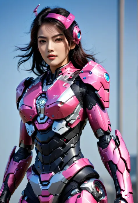 Textured skin, Super Detail, high details, High quality, Best Quality, hight resolution, 1080p, hard disk, Beautiful,(Arcee),beautiful cyborg woman,Mecha Cyborg Girl,Battle Mode,Girl with a Mecha Body,She wears a futuristic Arcee mech,A powerful cyborg wom...