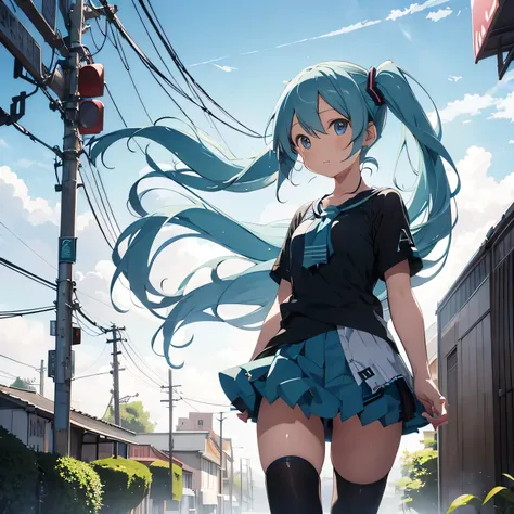 Hatsune Miku、Illustration、Clothes are short sleeves