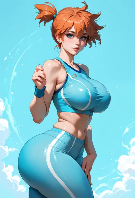 Misty Pokemon, sexy, Big Breasts, Big fat Ass, Cool Beauty, stand, (((Sportswear))), ((Open-chested clothing, Well good)),