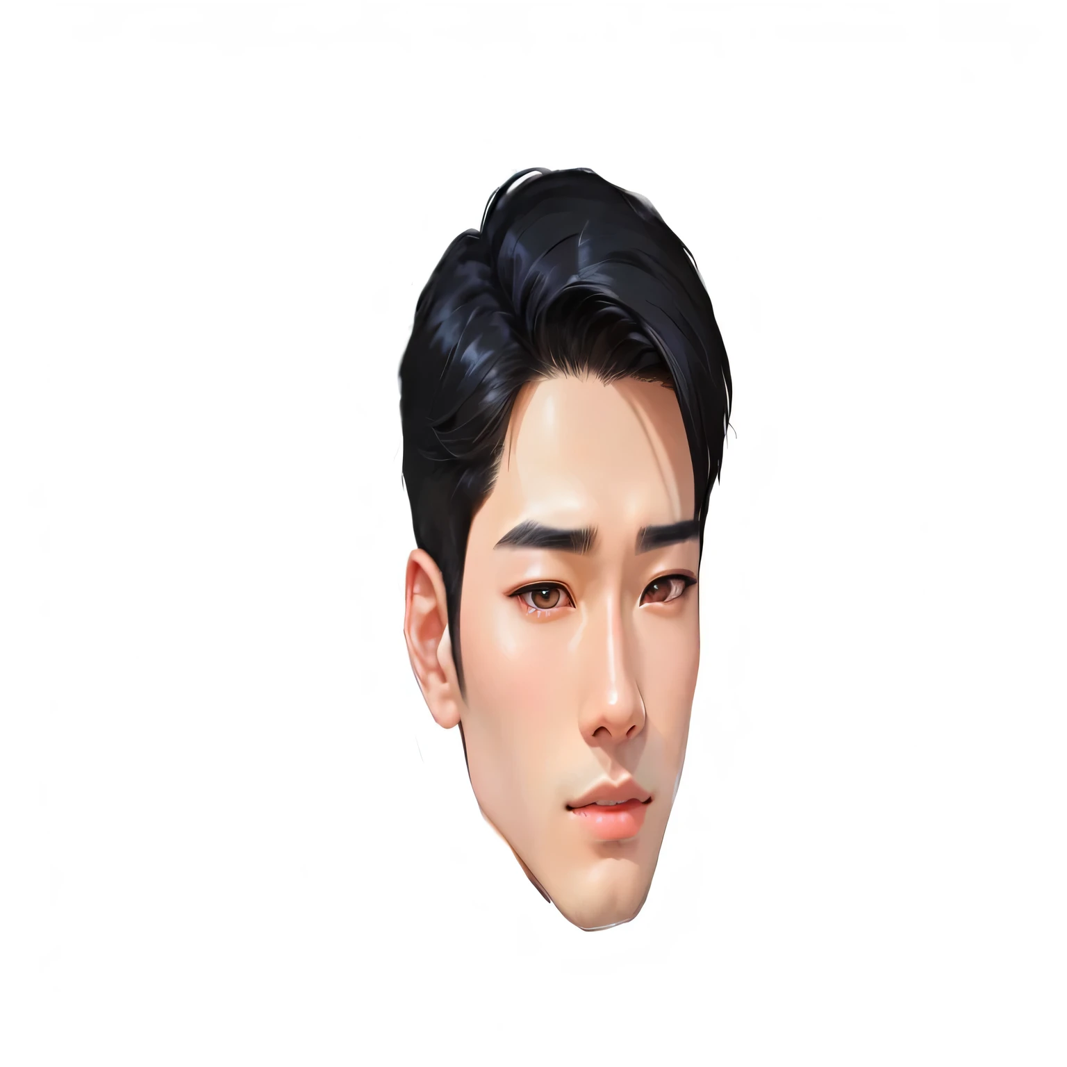 a close up of a person with a black hair and a white shirt, realism artstyle, detailed face of a asian boy, single realistic face, inspired by Zhang Han, handsome stunning realistic, inspired by Kim Myeong-guk, detailed realistic face, realistic detailed f...