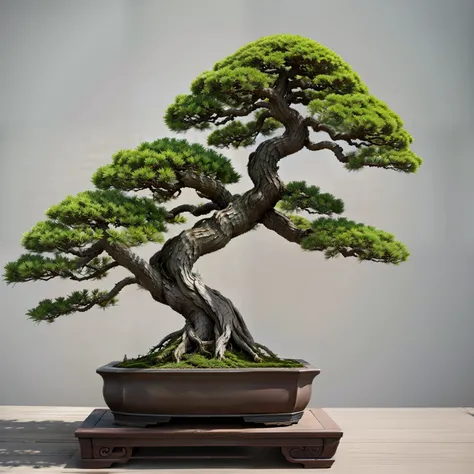 (masterpiece, Best Quality:1.2), 1 Potted Plant, Alone, 1 pot、A wonderful masterpiece、Mingpin potted plants、(Photograph the entire bonsai and pot)、High-quality ornament stand、(Blur the background)、(Plain background)、(White background:1.2)、Best Quality、High...