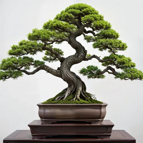 (masterpiece, Best Quality:1.2), 1 Potted Plant, Alone, 1 pot、A wonderful masterpiece、Mingpin potted plants、(Photograph the entire bonsai and pot)、High-quality ornament stand、(Blur the background)、(Plain background)、(White background:1.2)、Best Quality、High...