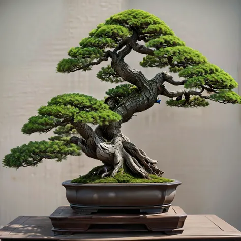 (masterpiece, Best Quality:1.2), 1 Potted Plant, Alone, 1 pot、A wonderful masterpiece、Mingpin potted plants、(Photograph the entire bonsai and pot)、High-quality ornament stand、(Blur the background)、(Plain background)、(White background:1.2)、Best Quality、High...