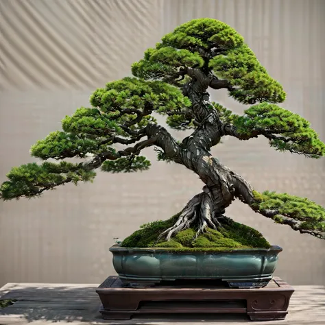 (masterpiece, Best Quality:1.2), 1 Potted Plant, Alone, 1 pot、A wonderful masterpiece、Mingpin potted plants、(Photograph the entire bonsai and pot)、High-quality ornament stand、(Blur the background)、(Plain background)、(White background:1.2)、Best Quality、High...