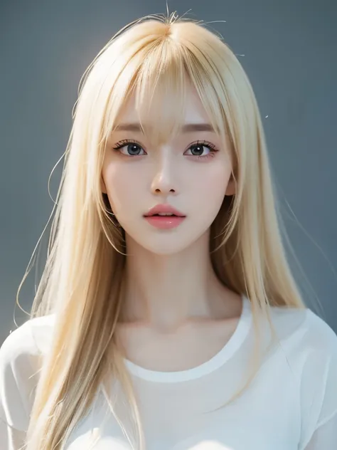 Dress、(Realism主义:1.4)、(ハインーRealism:1.4)(Realism:1.3)、(Smooth lighting:1.05)、(Improved movie lighting quality:0.9)、32K、1 girl、Very cute expression、A beautiful blonde girl、Realistic top lighting、Backlight、Face lighting、Extra Long Platinum Blonde Silky、美丽的Ban...