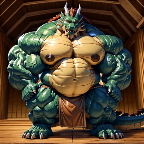 a dragon king, a dragon tribal chief, eastern warrior, male dragon, hefty body, with very big muscles, hulking, huge, colossal body, extremely strong, huge abdominal muscles, hefty abs, pecs, plump big muscle abs, Strong and robust muscle abs, daddy body m...