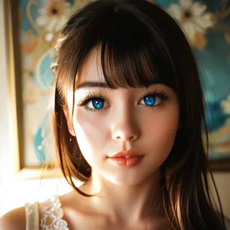 (highest quality),(masterpiece),(be familiar with),perfect face,extremely detailed eyes and face,beautiful detailed eyes,beautiful detailed lips,long eyelashes,delicate skin,soft lighting,warm colors,8K,photorealistic,intricate details,oil painting,cinemat...