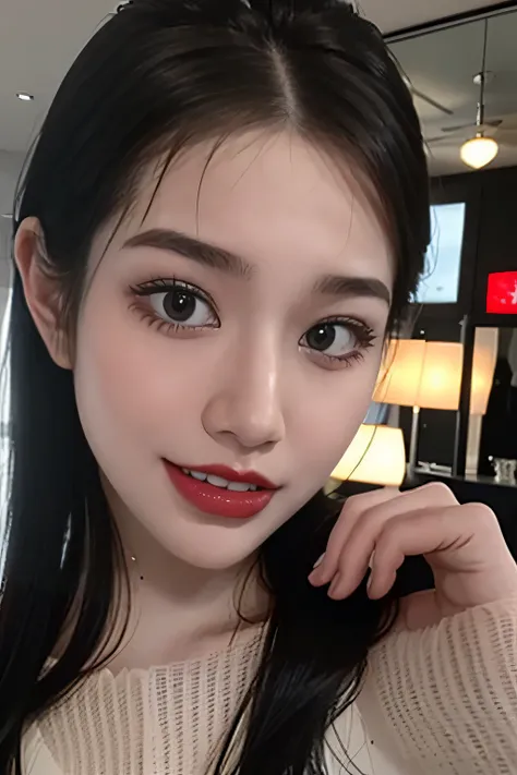(best quality, masterpiece, 16K, ultra detailed, beautiful skin, professional lighting),{{Pale skin}},, {Shot Bob Hair,}}, cinematic lighting,{{{A girl:18 Yo:smile, {{Droopy eyes}}, {Slightly chubby},full body, naked, NUDE, just