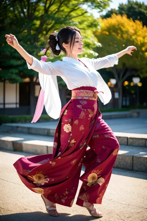 ((Best Quality)), ((masterpiece)), (detailed), One woman，Japanese，Beauty，Dancing