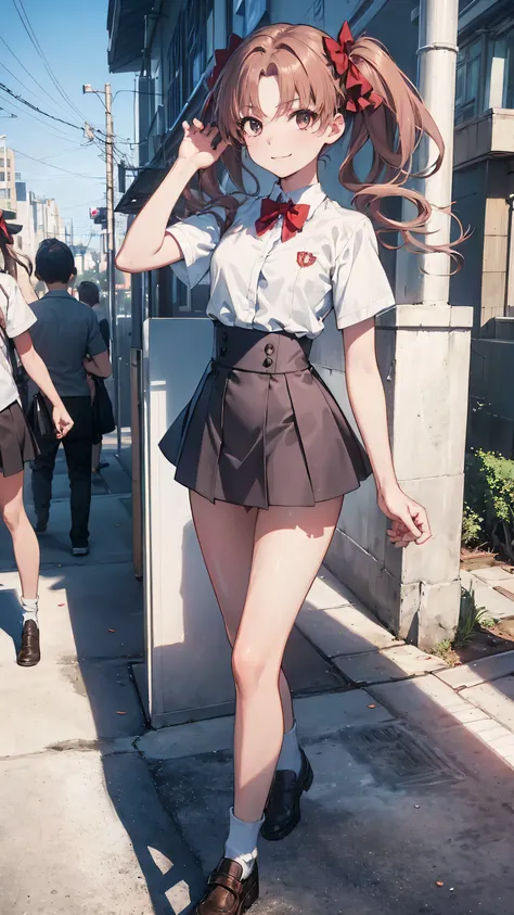 (Highest quality, 8K, masterpiece, Best image quality, Ultra HD, Delicate and smooth skin, Realistic Skin, Perfect and beautiful face ,Perfect and pretty face, Skin with attention to detail, Perfect limbs、Narrow waist、Thin legs)、Tokiwadai Junior High Scho...
