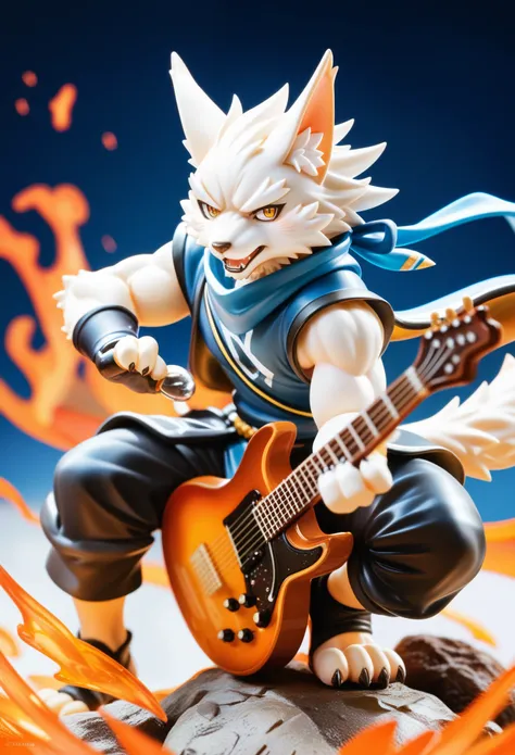 rating_safe, score_9, score_8_up, score_7_up, score_6_up, score_5_up, score_4_up, source_furry, highres, cover page, Rock Band Concerts, Musical instrument performance, Stage Performance, hot air, absurdres(kemono, 1boy, furry anthro)dramatic, epic, One sc...