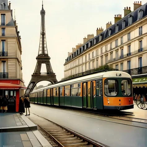 France in the 1950s、Paris landscape、Metro entrance