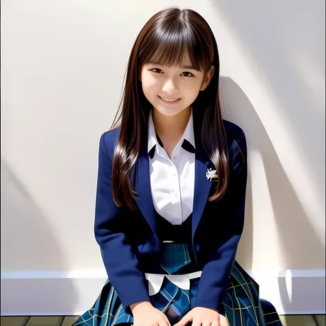 (Highest quality, masterpiece:1.2), Highest quality, High resolution, 1080P, 8k, 158cm, (A noble, graceful and 13yo Japanese young long straight hair fashion model lying on a white floor is laughing at me, look at me with intense pity: 1.5), (Everyone says...