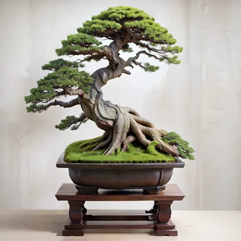(One Girl:1.2)、Appreciating bonsai、Best Quality、High image quality、masterpiece、4K、8k、wallpaper、