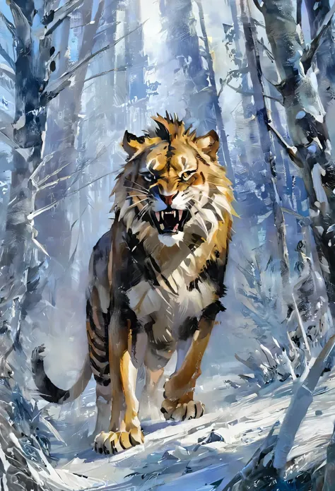 Kryoss powerful frame looms over you, his razor-sharp claws glinting in the frosty air. You feel a jolt of fear as he unleashes a bone-chilling roar, saliva dripping from his fangs. Instinctively, you raise your hands in a placating gesture, trying to soot...