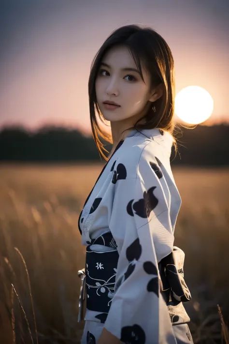 1 girl, (she is wearing a cute yukata:1.2), very beautiful japanese idol portraits(raw photo best quality), (realistic, realisti...